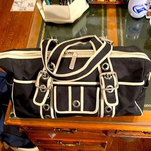 Isabella Fiori black and white bag